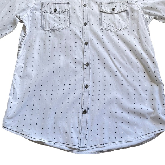 BKE Standart Fit Button Up Shirt Men’s Size L Long Sleeves White Black Western - Picture 3 of 9